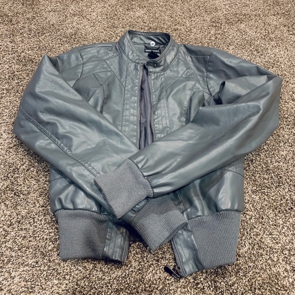 Wet Seal Jackets & Blazers - Gray Leather Jacket
